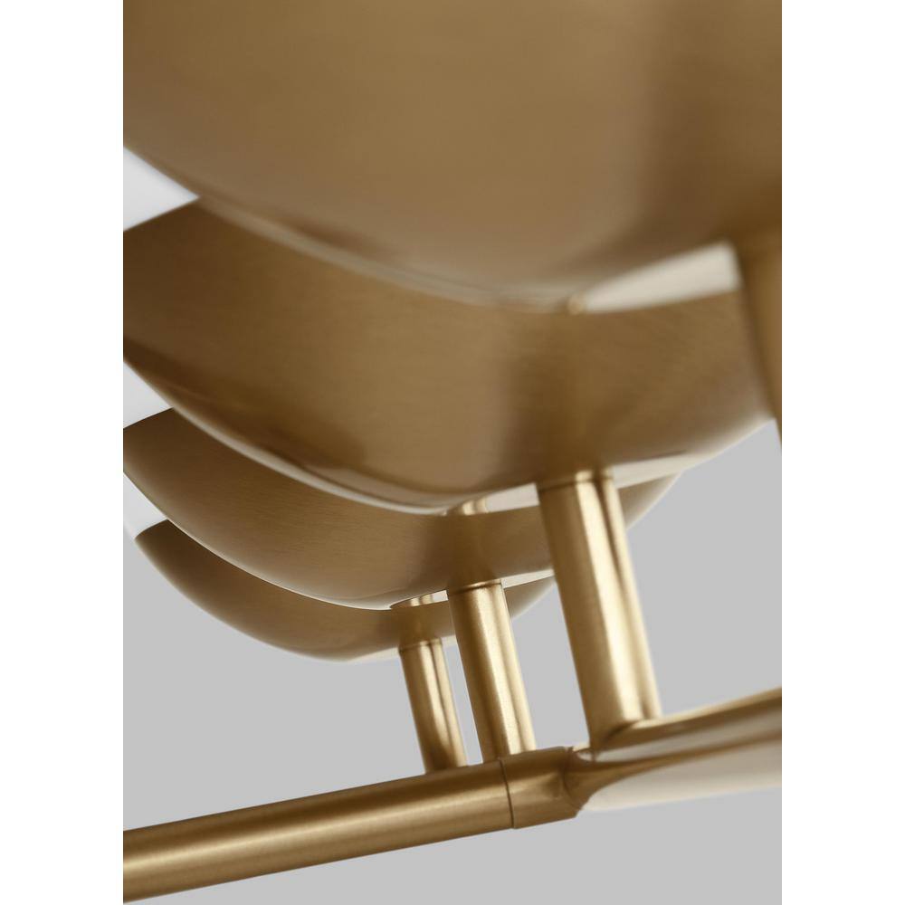 Satin Brass 4-Light Incandescent Vanity with Milk Glass Shades