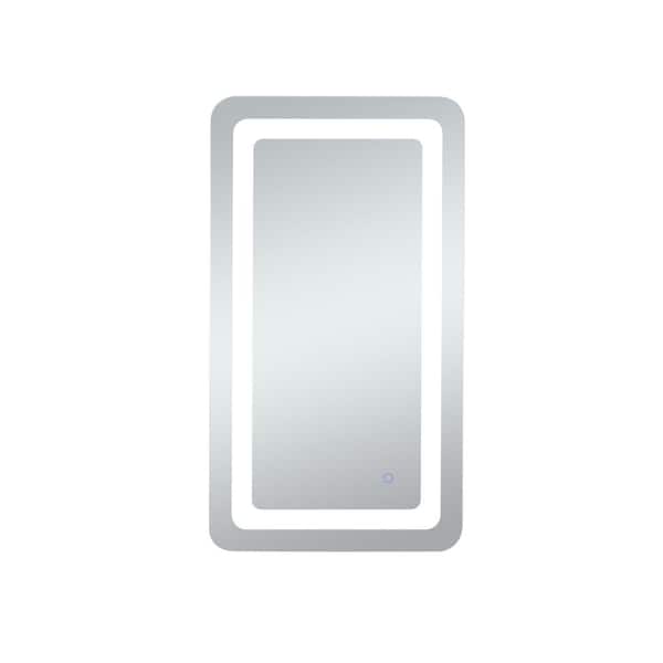 Unbranded Home Living 20 in. W x 36 in. H Rectangular Frameless LED Wall Bathroom Vanity Mirror in Glossy White (Color Changing)