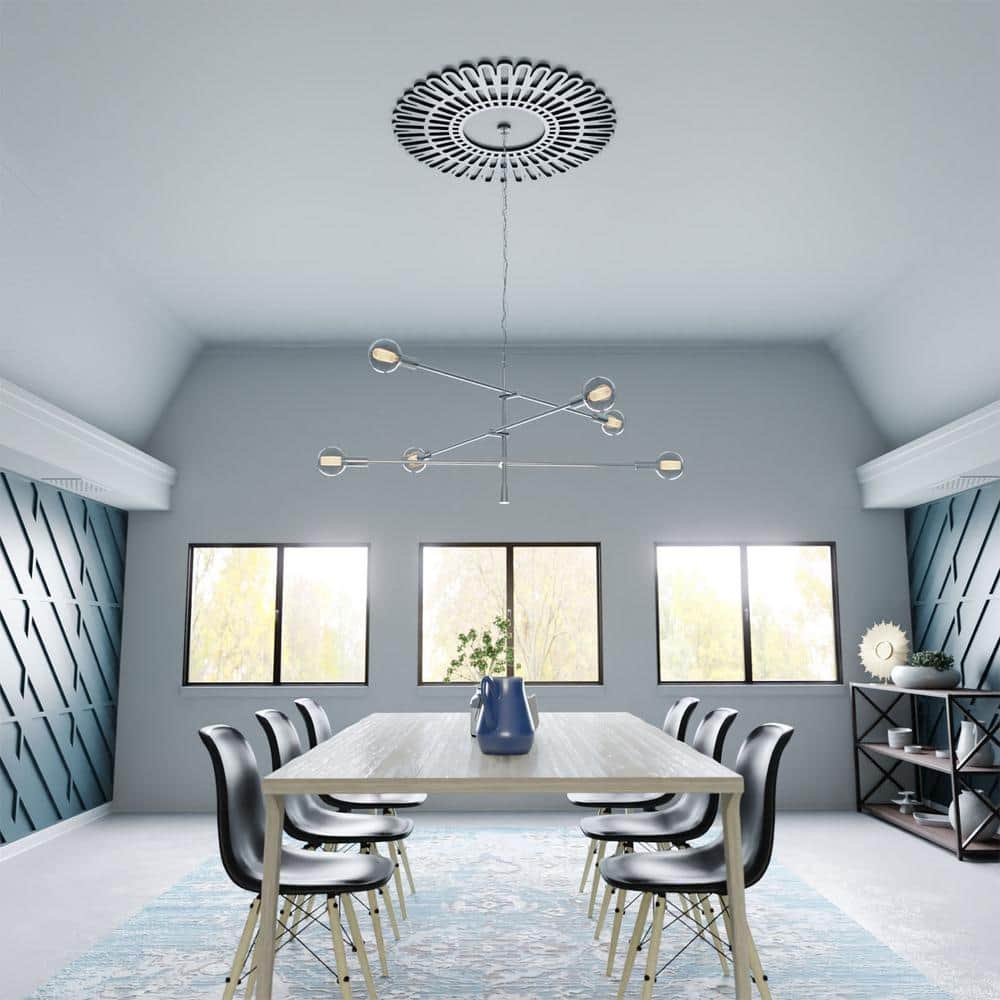 18" Antiqued Pewter PVC Pierced Ceiling Medallion