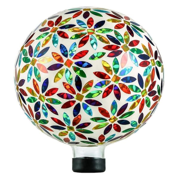 Mosaic Glass Gazing Ball Outdoor Gazing Globe, Handmade Reflective Ball Yard Decoration for Homes, Patio
