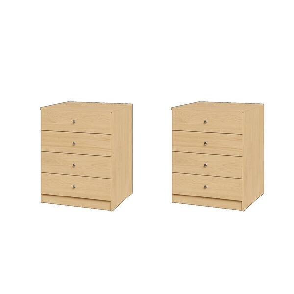 Vista 31.5 in. W Oak Closet Island Freestanding with Slab Drawers 0-Shelf Wood Closet System