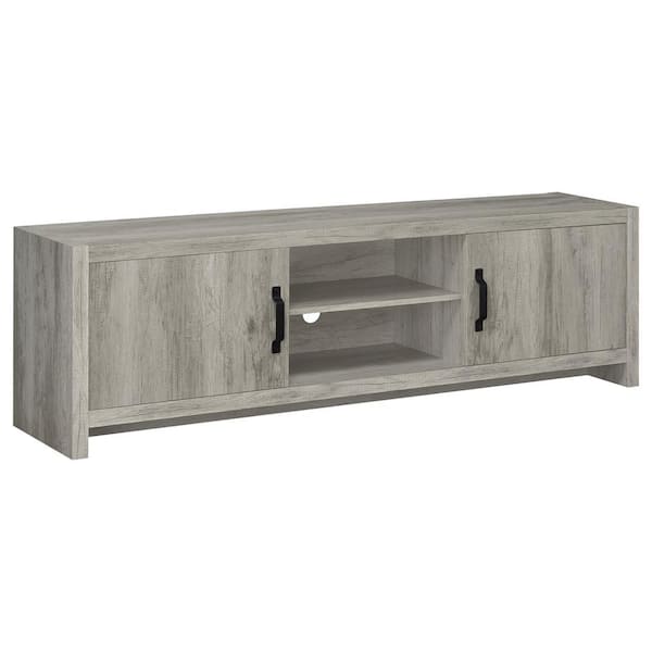 Coaster Burke 2-Door TV Stand Fits TV's up to 80 in. Gray Driftwood