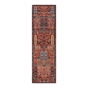 Serapi One-of-a-Kind Traditional Orange 2 ft. x 10 ft. Runner Hand Knotted Tribal Area Rug