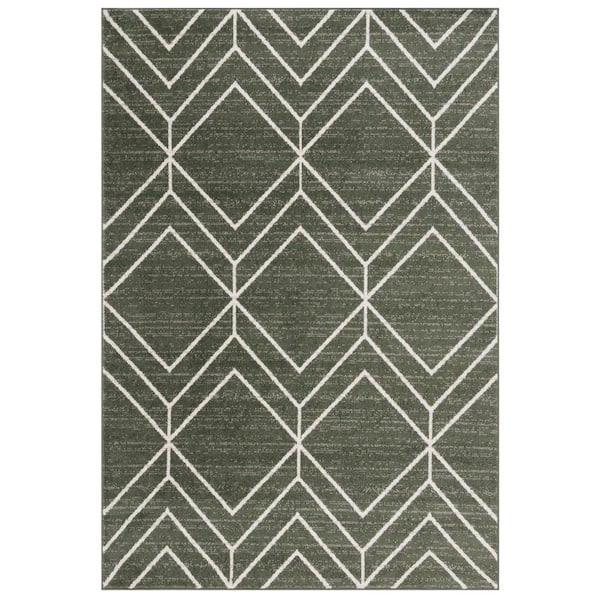 SAFAVIEH Adirondack Dark Green/Ivory 4 ft. x 6 ft. Diamond Area Rug