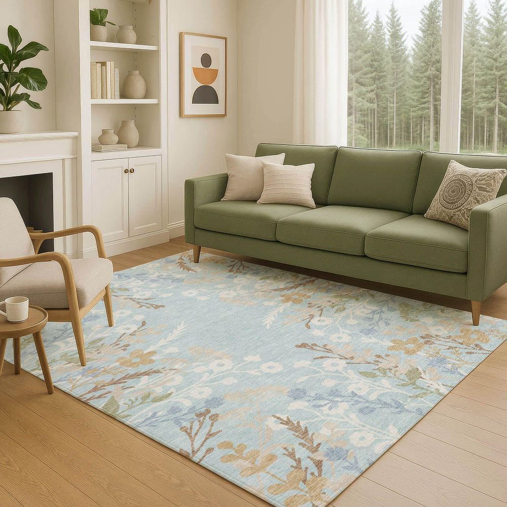 Chantille Machine Washable Indoor/Outdoor Abstract ACN2334 Sky 5 ft. x 7 ft. 6 in. Area Rug price history on PriceWatchPro
