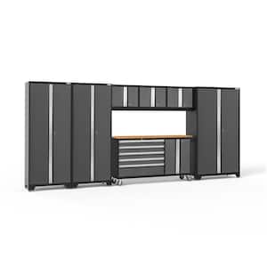 Bold Series 7-Piece 24-Gauge Steel Garage Storage System in Charcoal Gray (174 in. W x 77 in. H x 18 in. D)