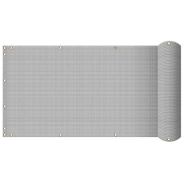 BANSA ROSE 3 ft. x 10 ft. Grey Balcony Privacy Fence Screen with UV Blockage for Balcony Porch Patio Deck Yard