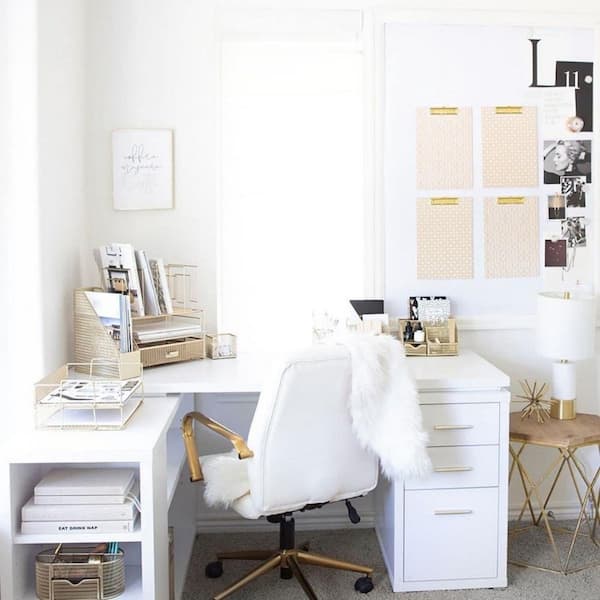 24in x 6in Gold Finished Metal Mesh Cute Desk Organizers with File Holder