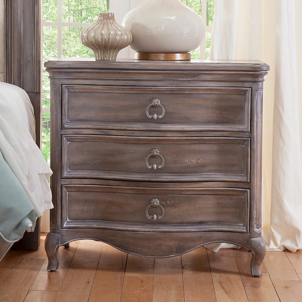 American Woodcrafters Genoa Antique Grey 3-Drawer 17 in. W Nightstand