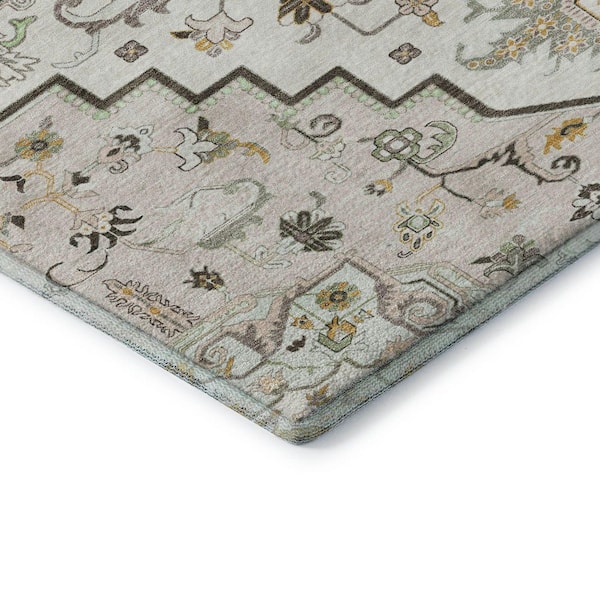 Mayfield Premium Machine Washable Abstract AMF1036 Ivory 2 ft. 3 in. x 7 ft. 6 in. Runner Rug