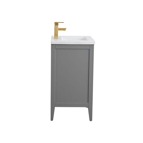 24 in. W x 18.5 in D x 34 in. H Single Sink Bathroom Vanity Cabinet in Cashmere Gray with Ceramic Top