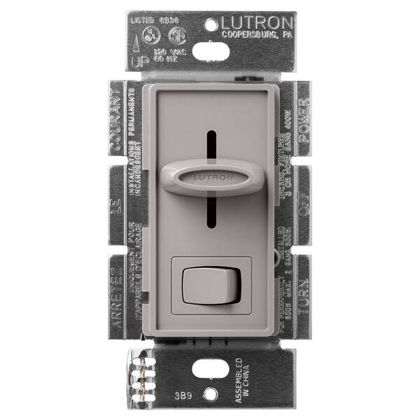 Lutron Skylark Dimmer Switch, with Preset, 600-Watt Incandescent/Single-Pole, Gray (S-600P-GR)