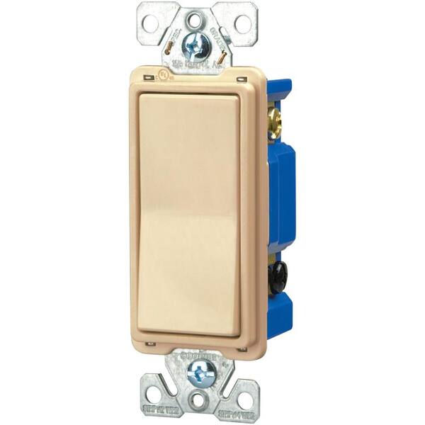 Eaton Standard Grade 15 Amp 120-Volt/277-Volt 4-Way Decorator Switch with Back - Push and Side Wiring in Ivory Color