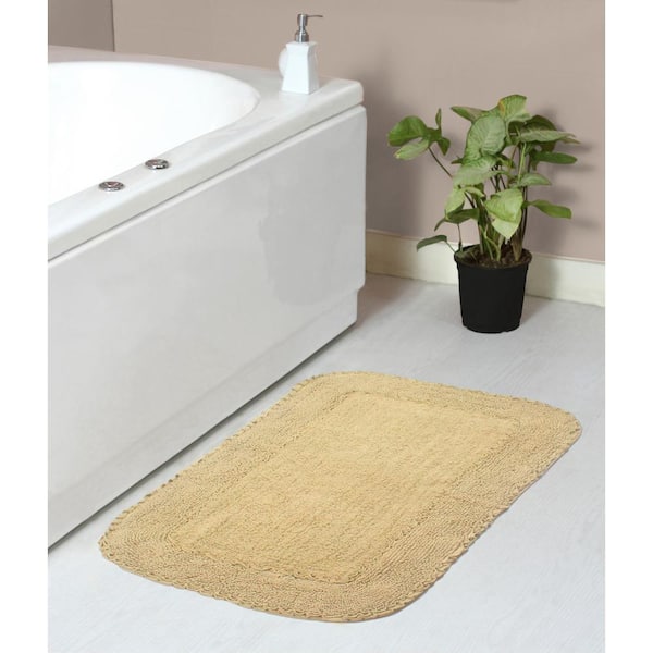 HOME WEAVERS INC Radiant Collection 100% Cotton Bath Rugs Set, 21x34 Rectangle, Yellow