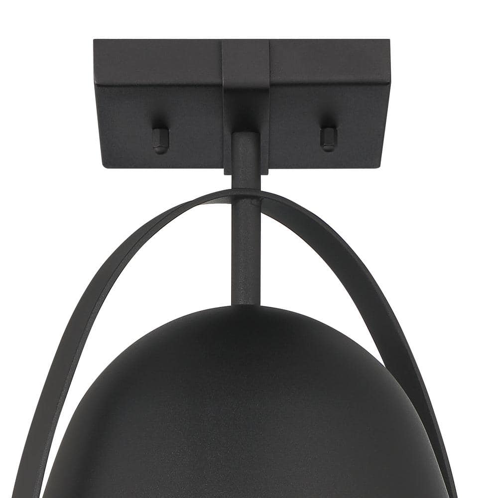 Rue 14" Black Glass Semi Flush Mount Outdoor Lighting
