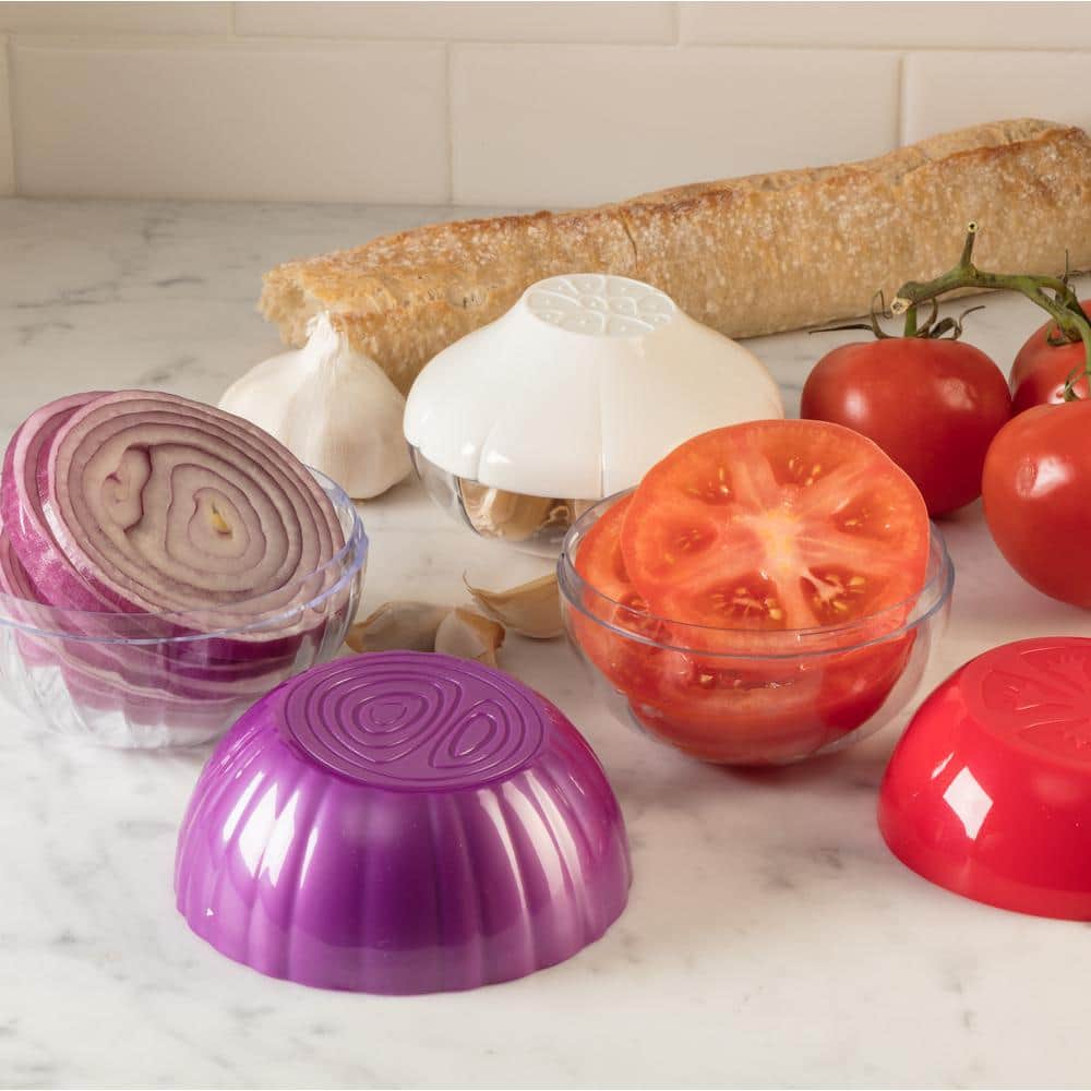 Hutzler Onion Saver, Tomato Saver, and Garlic Saver, 3-Pc. Food Keeper Set