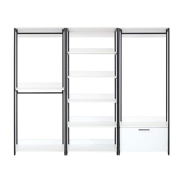 Klair Living Fiona 96 in. W White Freestanding Walk in Wood Closet