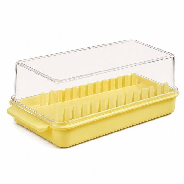 Butter Keeper and Divider Storage Box with Lid for Standard Butter Sticks, 6.5 x 3.7 x 2 in Compact Dish