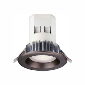 Easy Up 4 in. Soft White LED Recessed Can Light  with 93 CRI, 3000K J-Box with Bronze Trim (No Can Needed)
