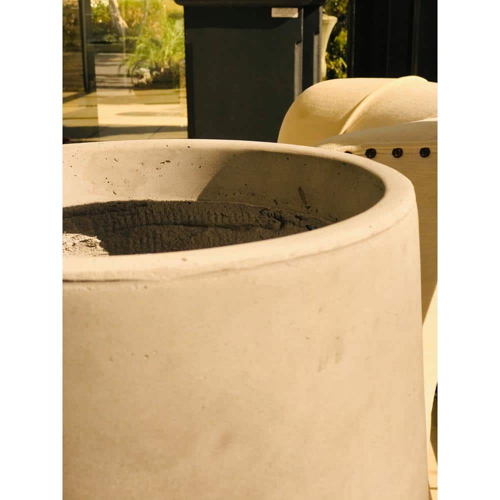 Set of 3 Gray Lightweight Concrete Footed Tulip Planters