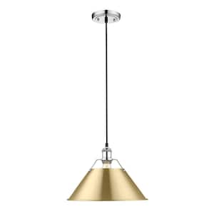 Orwell 100-Watt 1-Light Chrome and Brushed Champagne Bronze Pendant Light