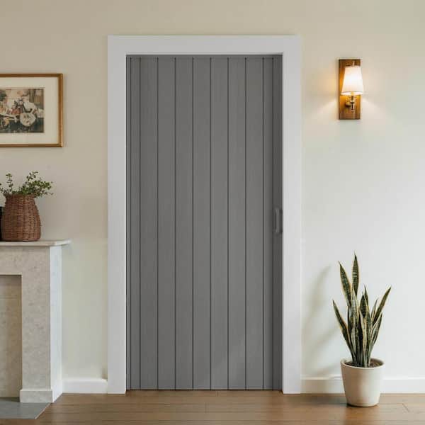 SOCBAZZAR 32 in. x 80 in. Gray Finished PVC Interior Folding