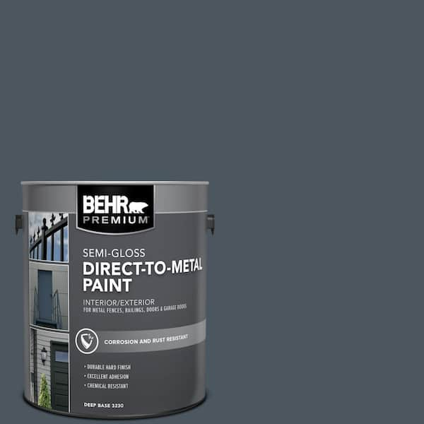 BEHR PREMIUM 1 gal. #N480-7 Midnight Blue Semi-Gloss Direct to Metal Interior/Exterior Paint