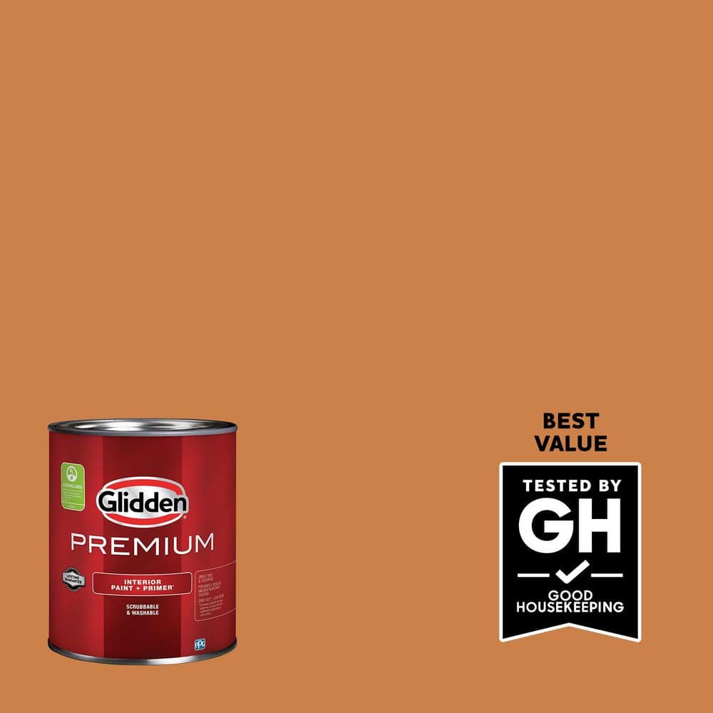 Glidden Premium 1 qt. PPG1201-6 Gingerbread Satin Interior Latex