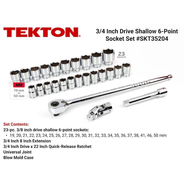 3/4 in. Drive 6-Point Socket and Ratchet Set 19 mm to 50 mm (27-Piece)