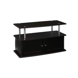 Designs2Go 36 in. Espresso Particle Board TV Stand 36 in. with Doors