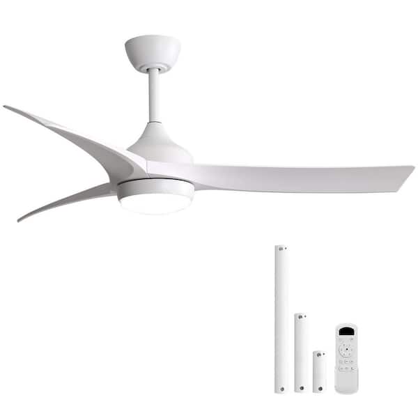 52 in. Indoor/Outdoor Integrated LED White Ceiling Fan with Light Kit and Remote Control