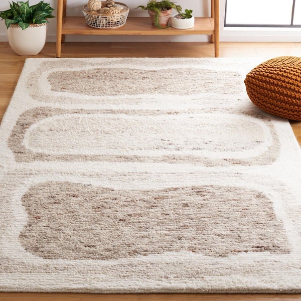 Casablanca 6 ft. x 6 ft. Ivory/Brown Abstract Rectangle Square Area Rug