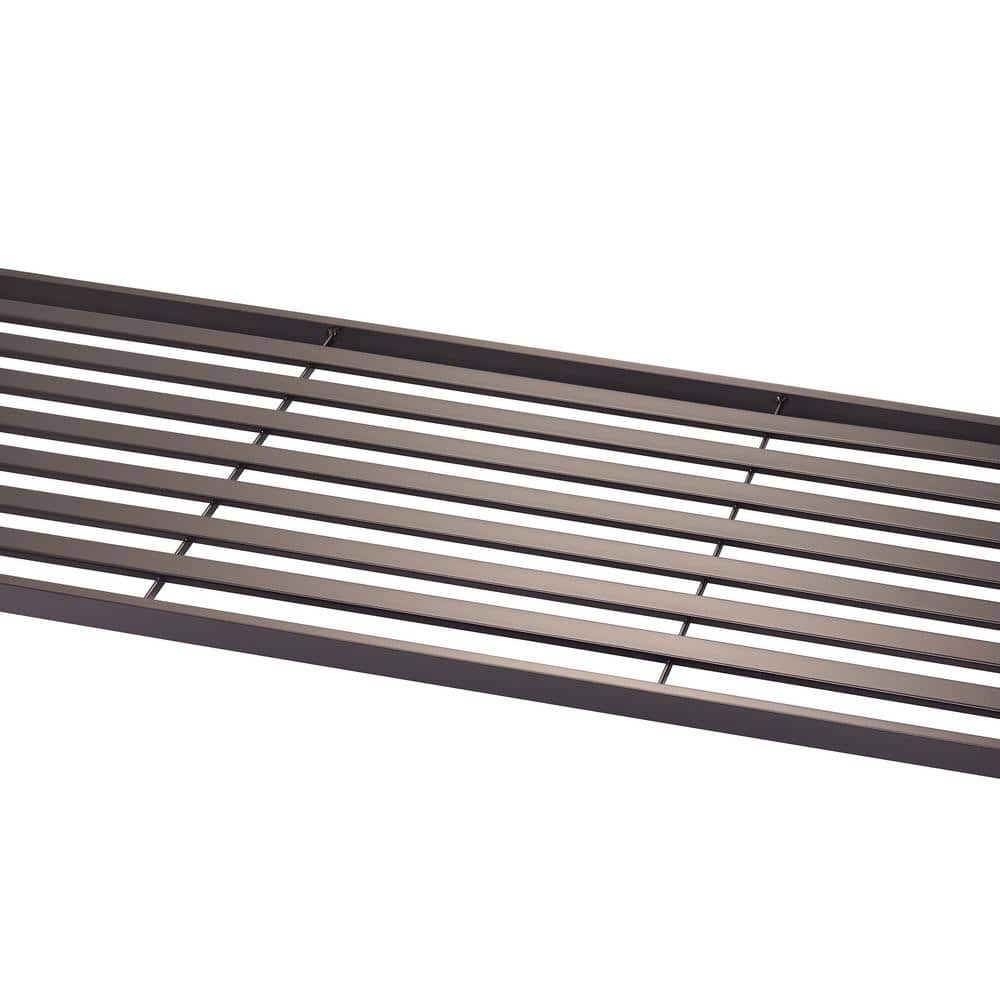 Adjustable Black 3-Tier Metal Slat Shelving Rack