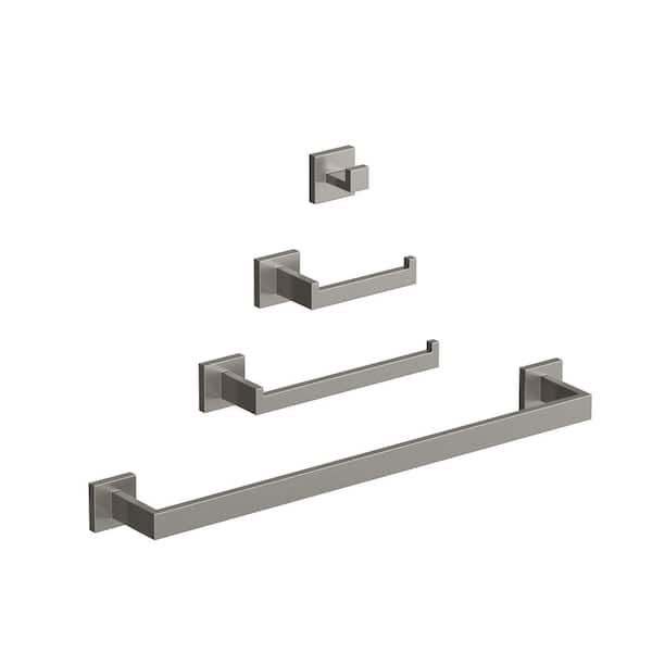 24 in. Wall Mounted Double Towel Bar in Brushed Nickel