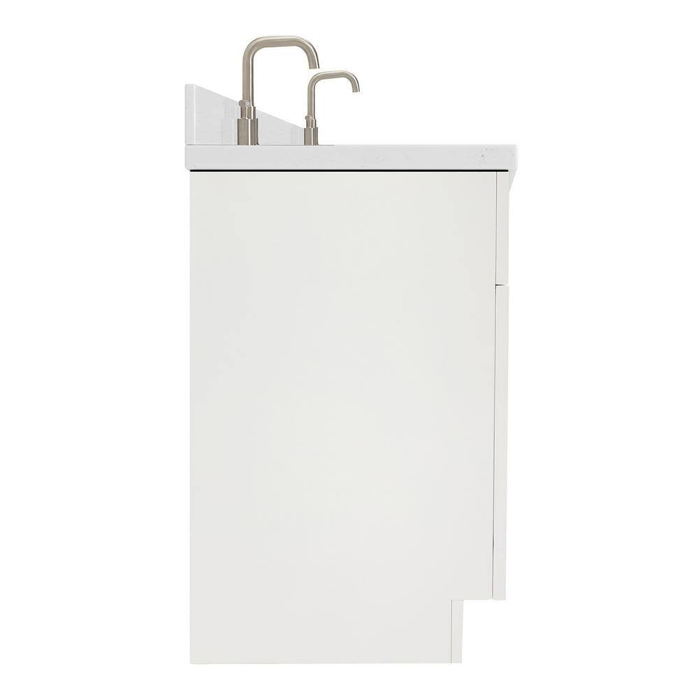 Hamlet 60" White Freestanding Double Basin Vanity with Quartz Top