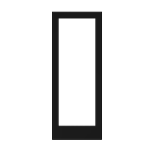 28 in. x 80 in. x 1-3/8 in. Clear Glass 1-Lite Shaker Black Finished Solid Wood Core Interior Barn Door Slab