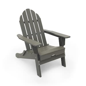 Balboa Gray Folding Patio Plastic Adirondack Chair