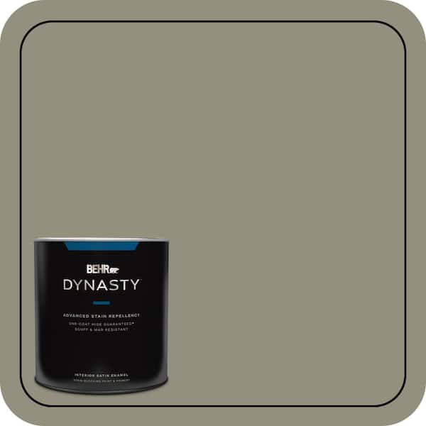 BEHR DYNASTY 1 qt. #N350-5 Muted Sage One-Coat Hide Satin Enamel Interior Stain-Blocking Paint and Primer
