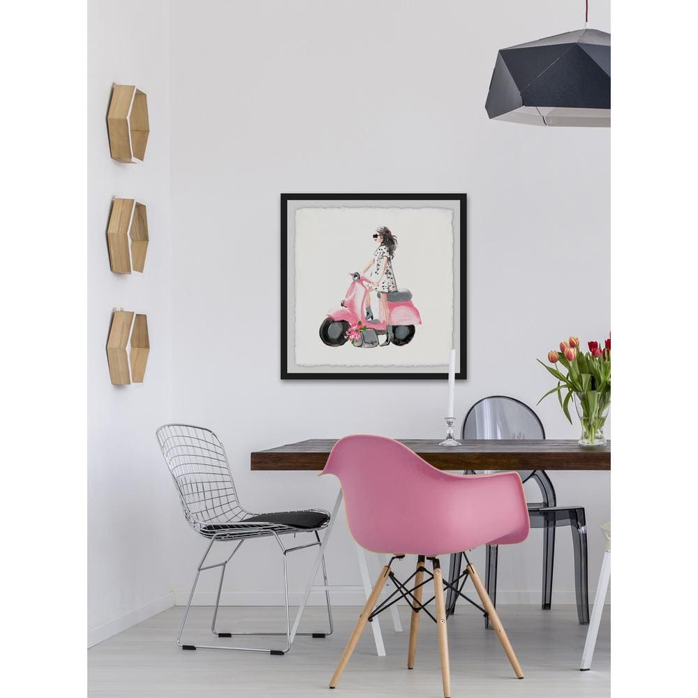 32 in. H x 32 in. W Pink Scooter by Marmont Hill Framed Printed Wall A