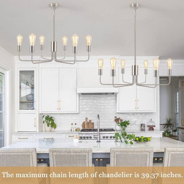 ZJVAIVE 6-Light Matte Nickel Classic Farmhouse Ship Anchor Style