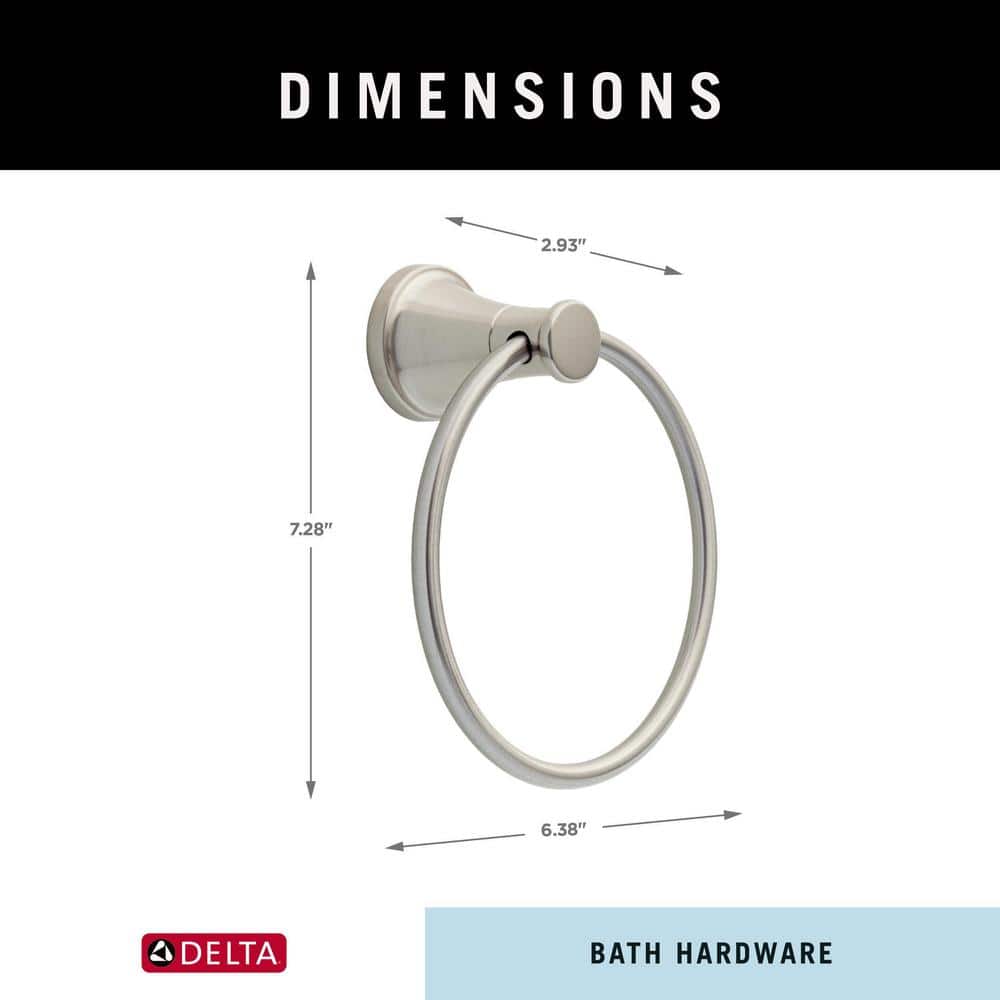 Brushed Nickel Circular Bathroom Towel Ring