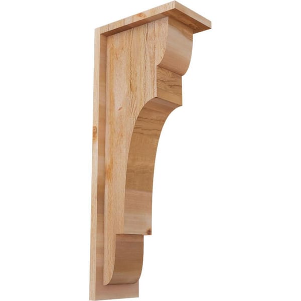 Ekena Millwork 6 in. x 10 in. x 26 in. Western Red Cedar New Brighton Rough Sawn Corbel with Backplate
