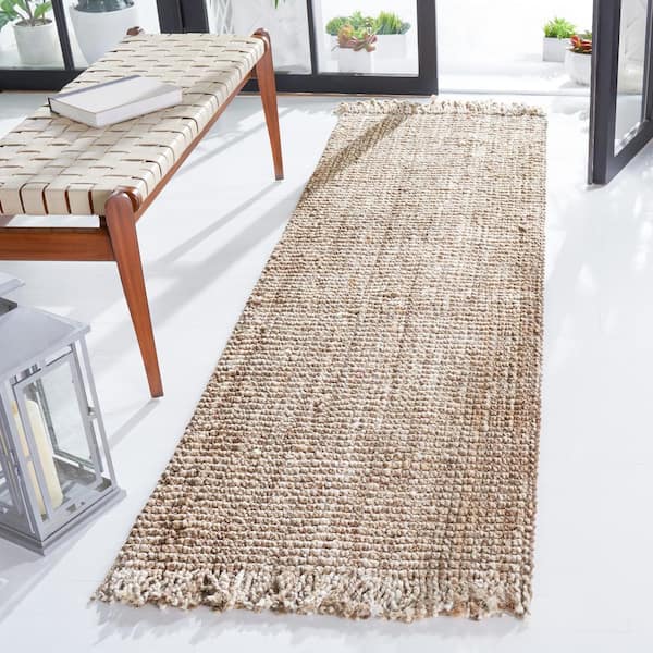 Natural Fiber Gray/Beige 2 ft. x 14 ft. Woven Thread Runner Rug