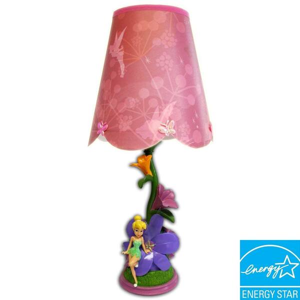 Disney 14 in. Fairies Figural Pink Lamp with Decorative Shade-DISCONTINUED