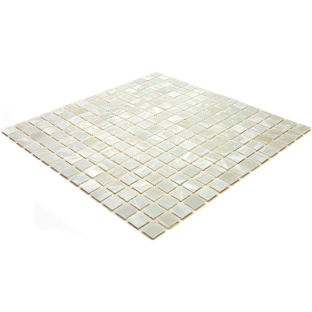 Celestial Pastel Gray Iridescent Glass Mosaic Tile
