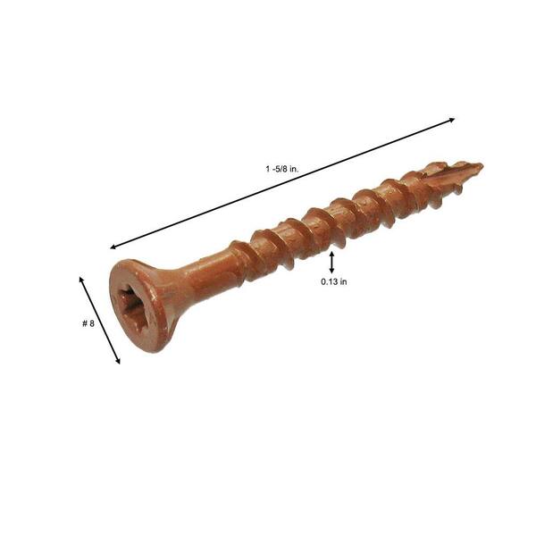 DECKMATE #8  x 1-5/8 in. Red Exterior Self-Starting Star Flat-Head Wood Deck Screws 25 lbs. box (1543 pcs)