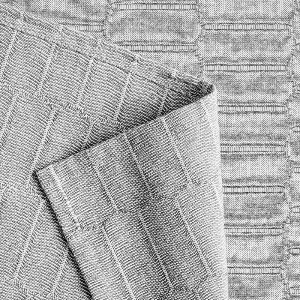 Charcoal Grey Honeycomb Round Cotton-Blend Tablecloth