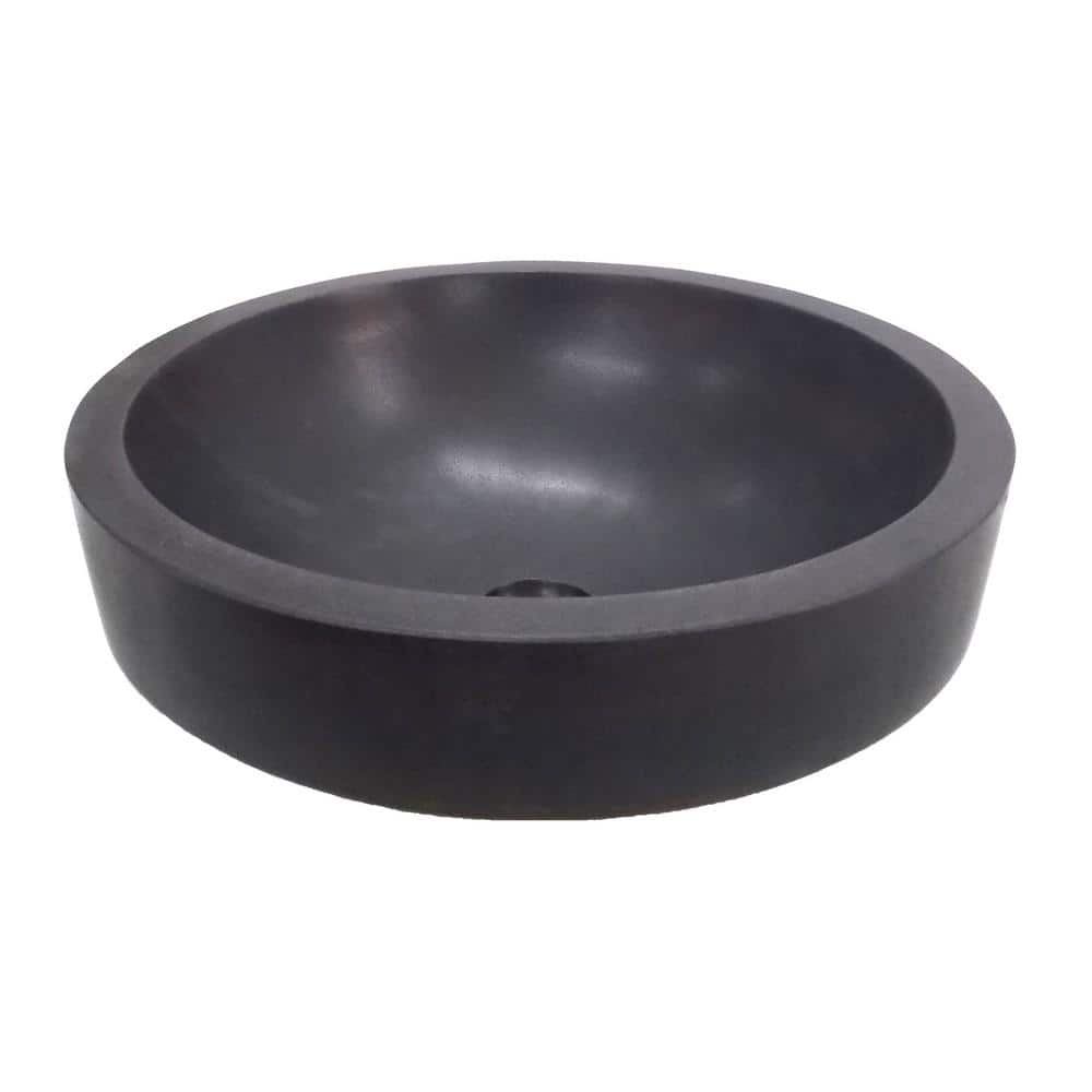 Eden 17'' Black Lava Stone Undermount Circular Sink