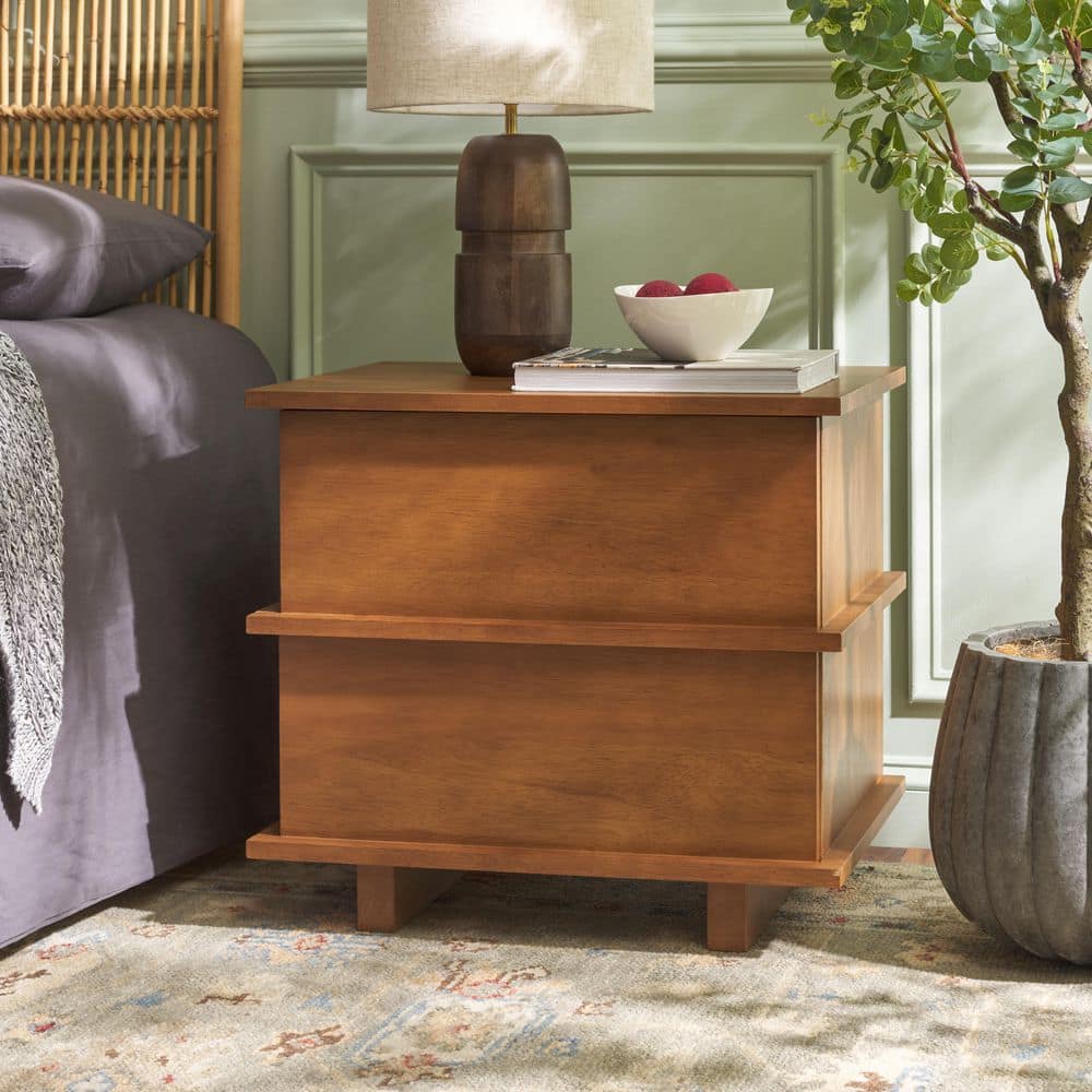 Rodney Walnut 2 Drawer Nightstand