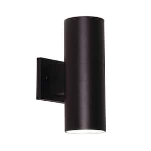 Everly 2-Light Black Wall Sconce with Metal Shade